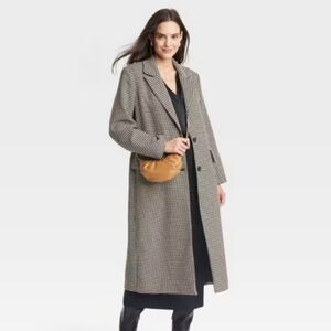 Long Faux Wool Topcoat / Peacoat